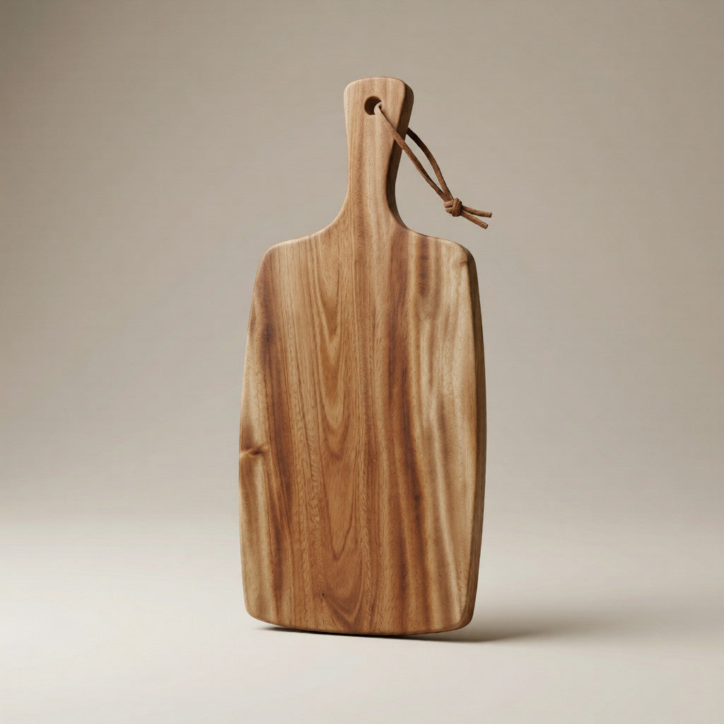 NIVA_Long Handle Chopping Board-Mahogany Wood