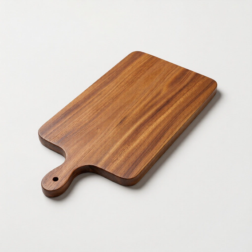 NIVA_Mahogany Wooden Chopping Board with Middle Handle