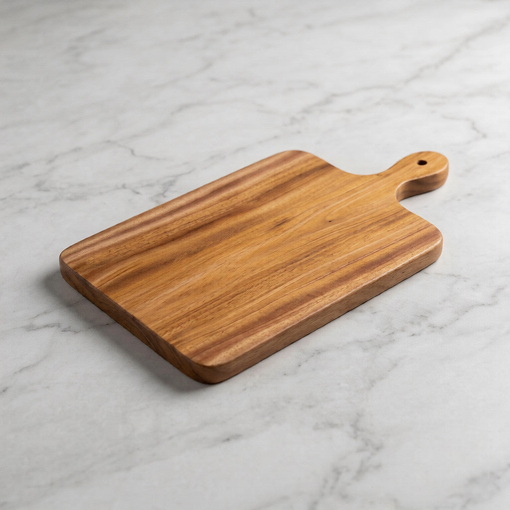 NIVA_Mahogany Wooden Chopping Board with Middle Handle