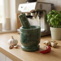 NIVA_Green Marble Mortar & Pestle 4' inch