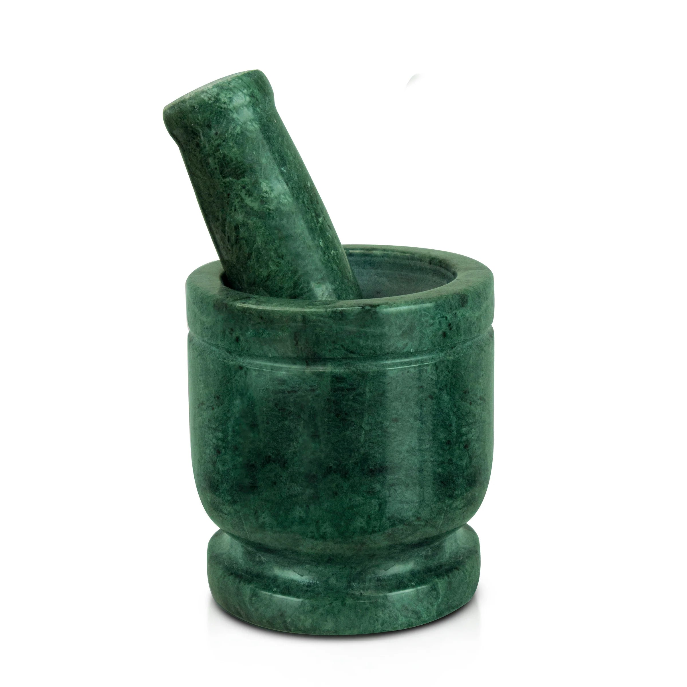 NIVA_Green Marble Mortar & Pestle 4' inch