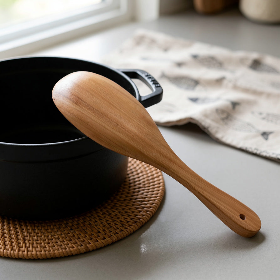 NIVA_Rice Serving Spoon/Spatula (Large)-Mahogany Wood