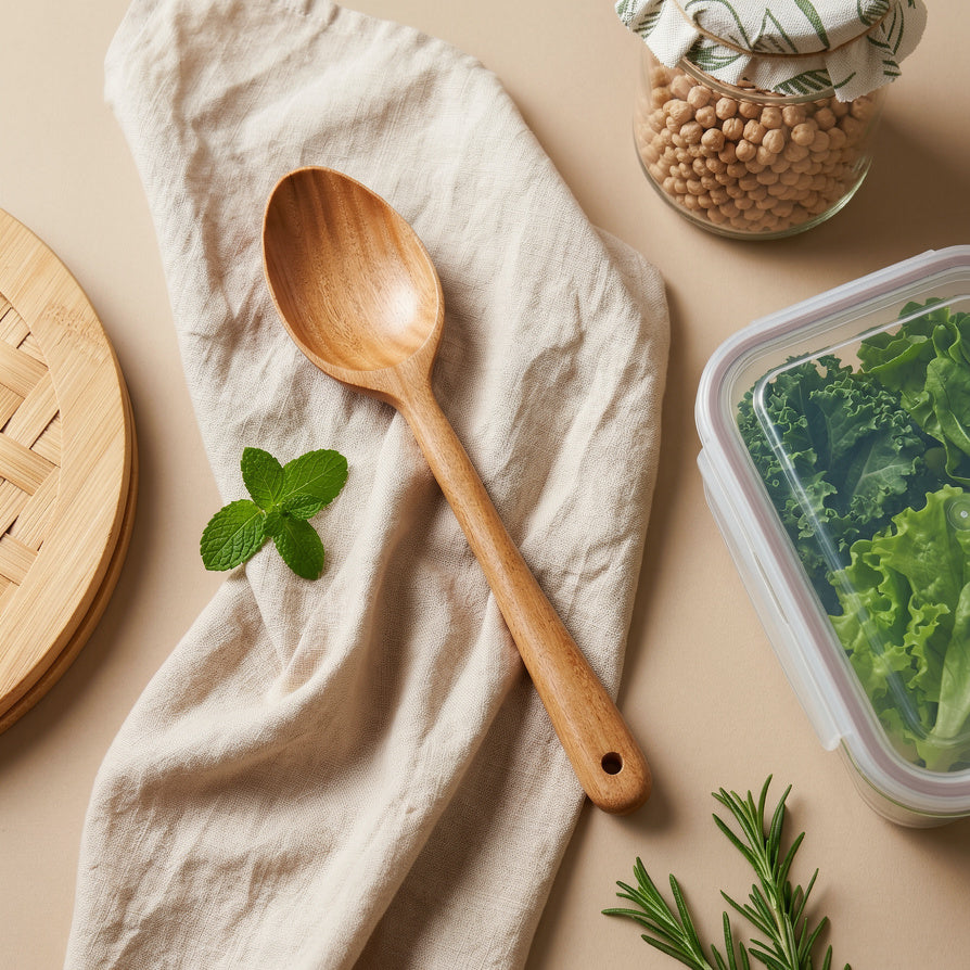 NIVA_Wooden Serving Spoon (Large)-Neem Wood [Serving | Saute | Kitchen Use]