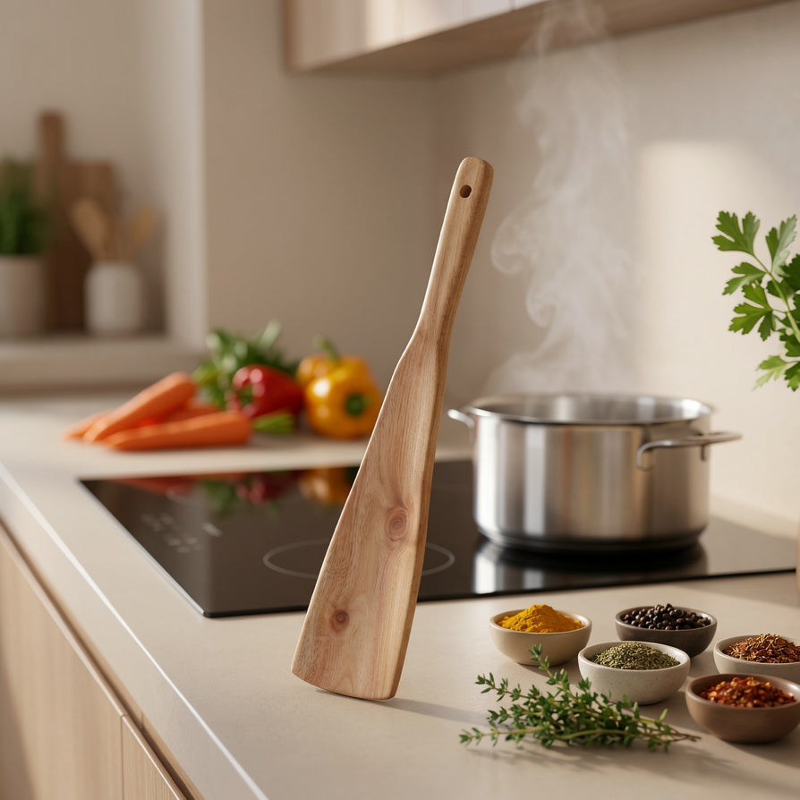 NIVA_Dosa Spatula (Flat Turner)-Neem Wood [Kitchen Use]