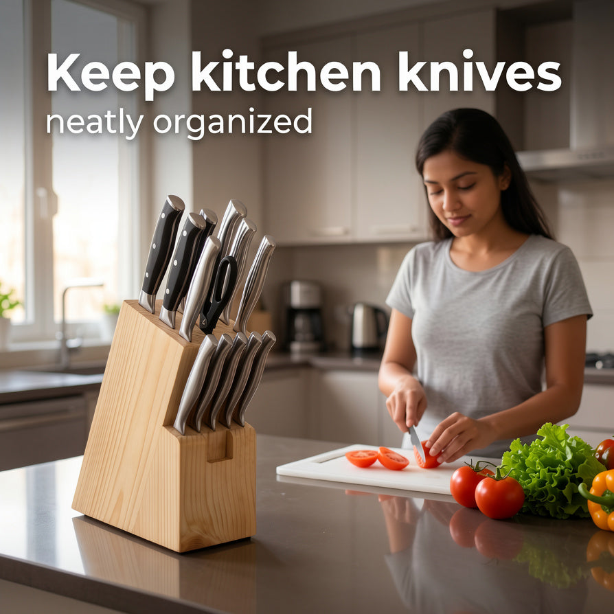 NIVA_Pine Wood Knife Holder