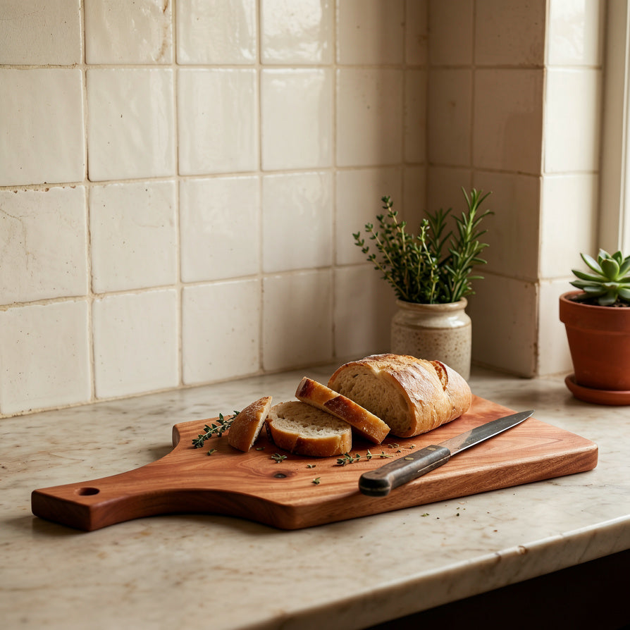 NIVA_Side Handle Chopping Board-Mahogany Wood