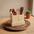 NIVA_Pine Wood Cutlery Holder with Base