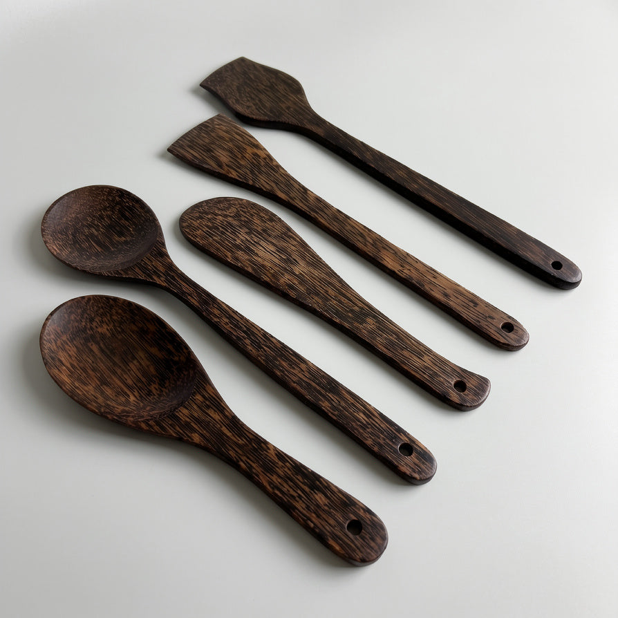 NIVA_Palm Wood Kitchen Spatula & Spoon - Set of 5