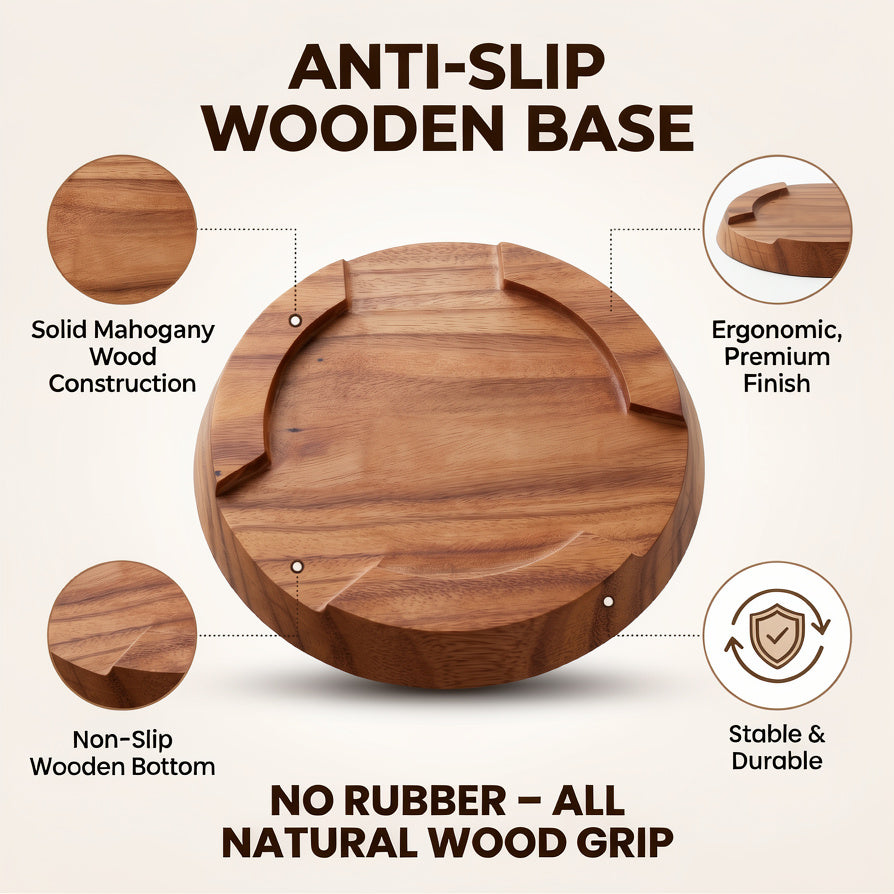 NIVA_Mahogany Wood Chakla & Belan Set