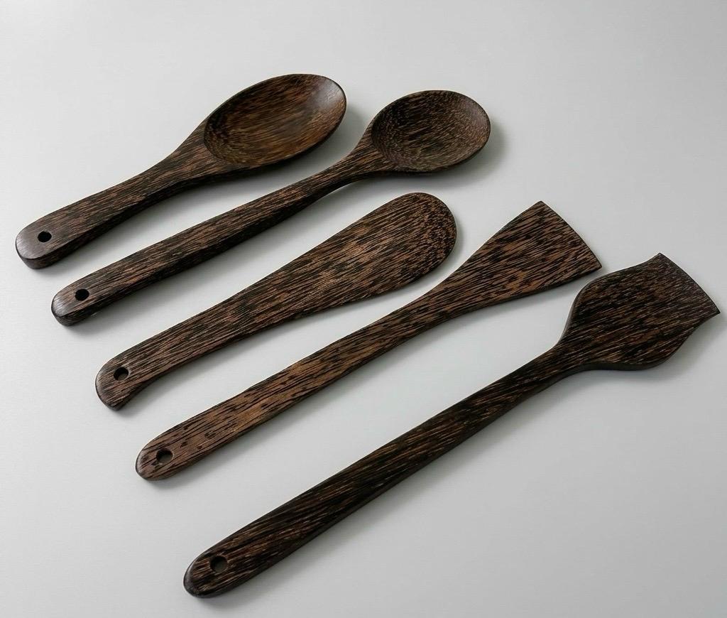 NIVA_Palm Wood Kitchen Spatula & Spoon - Set of 5