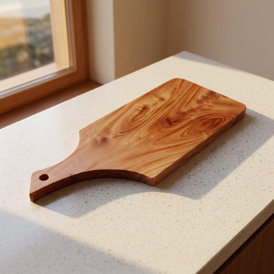 NIVA_Side Handle Chopping Board-Mahogany Wood