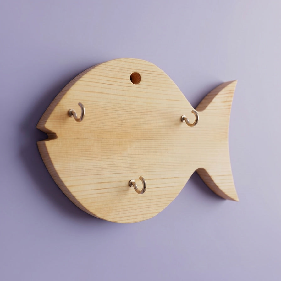 NIVA_Fish Key Holder - Pine Wood