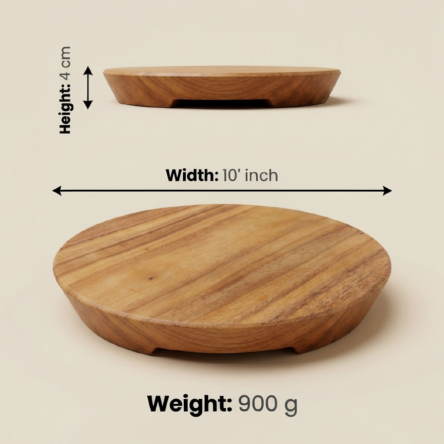 NIVA_Mahogany Wood Chakla & Belan Set