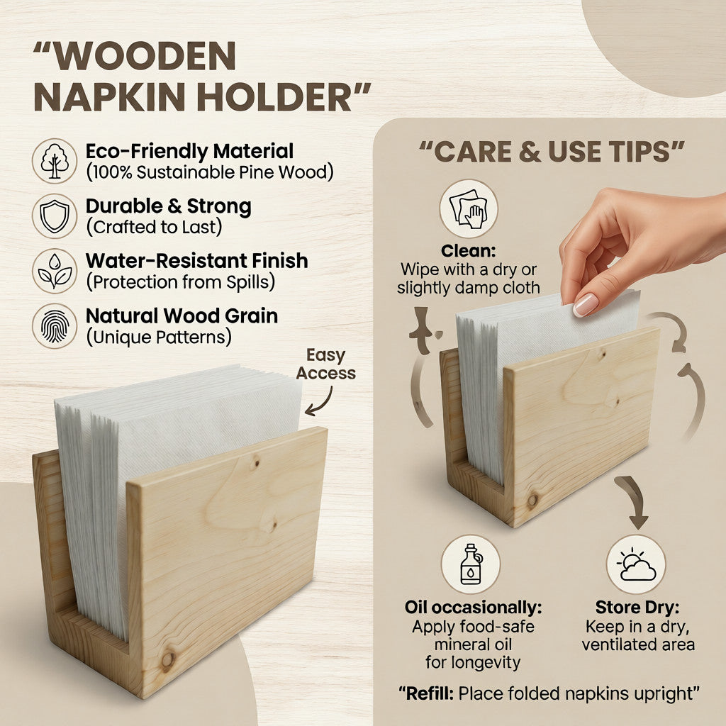 NIVA_Pine Wood Tissue Paper Holder
