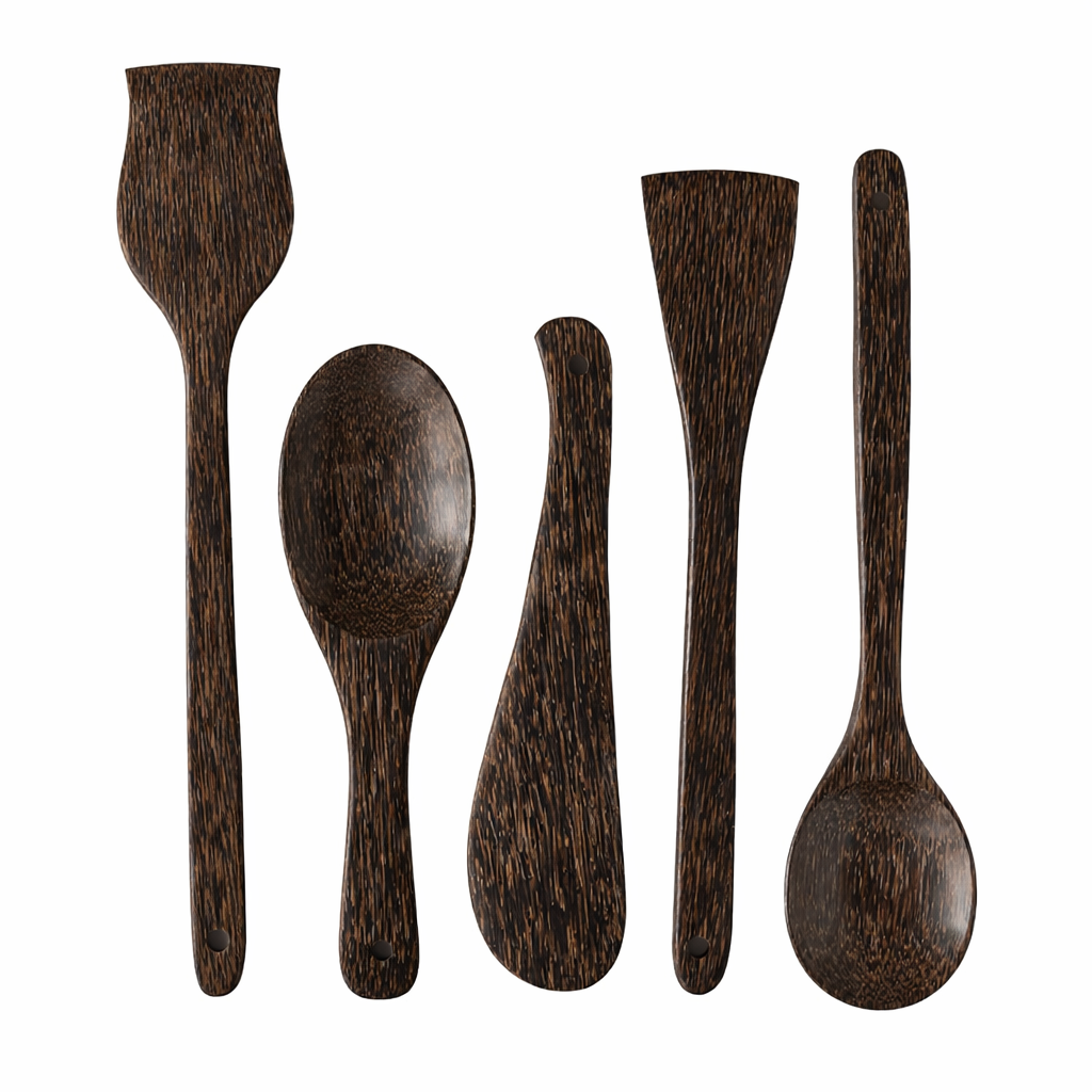 NIVA_Palm Wood Kitchen Spatula & Spoon - Set of 5