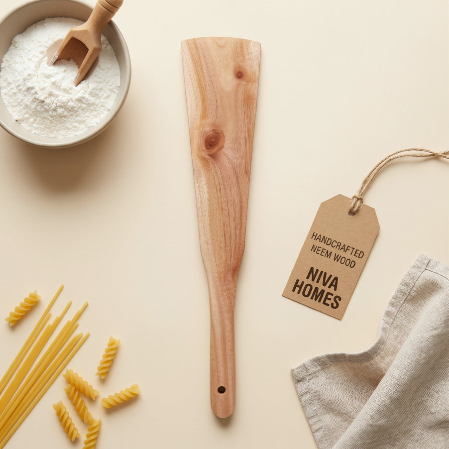 NIVA_Dosa Spatula (Flat Turner)-Neem Wood [Kitchen Use]