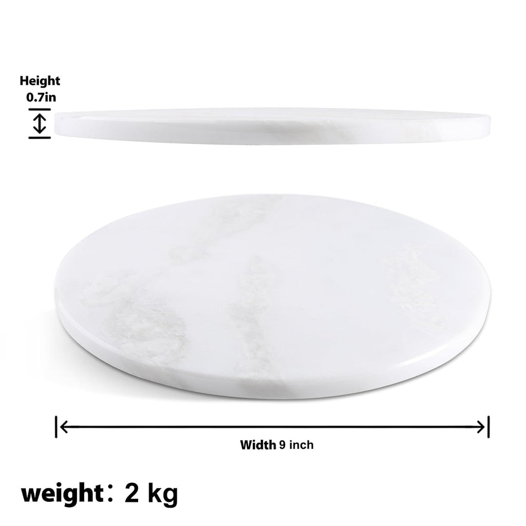 NIVA_White Marble Chakla & Wooden Belan Set